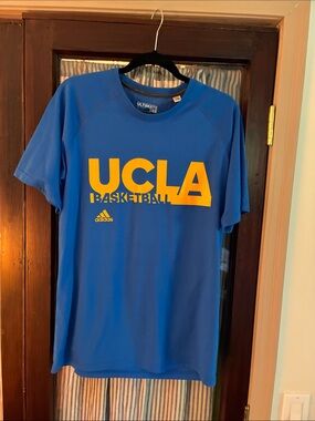 adidas UCLA Basketball Short Sleeve Tee in Blue and Yellow